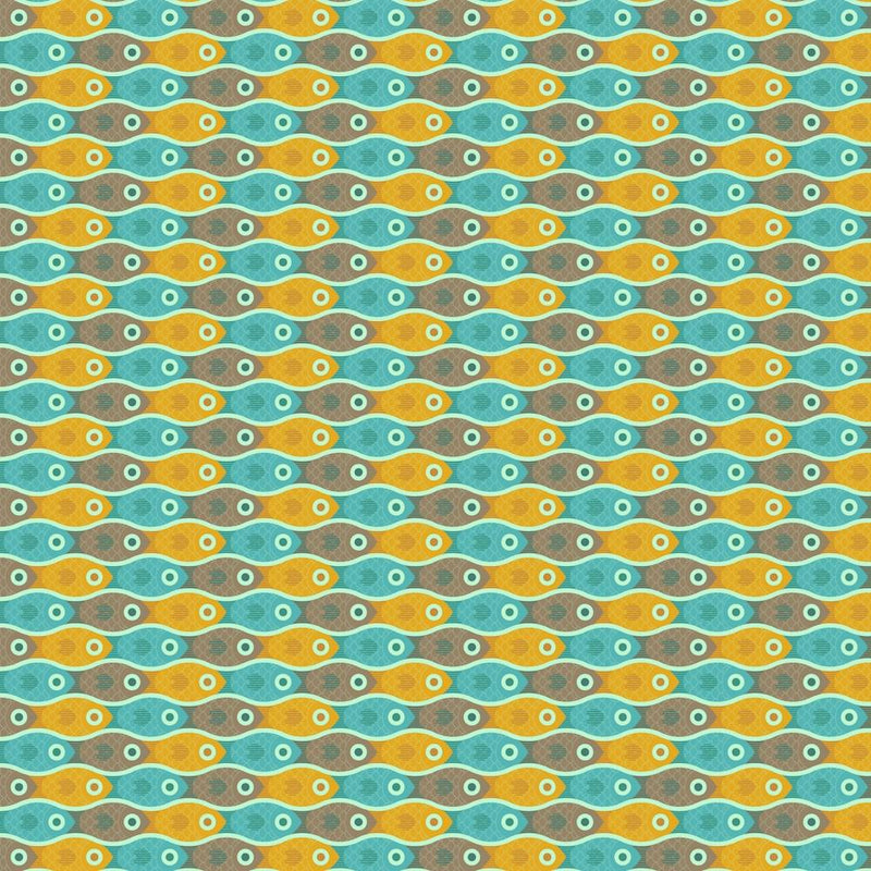 Beach Water Tessellating Fishes In Tropical Breeze