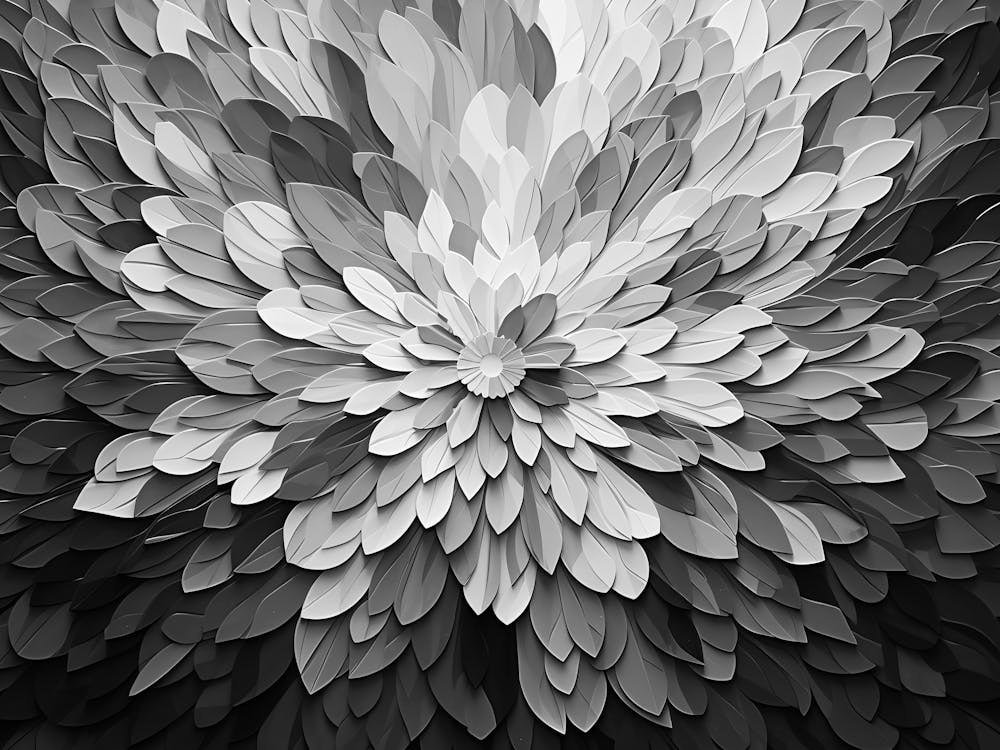 Abstract Black And White Flower