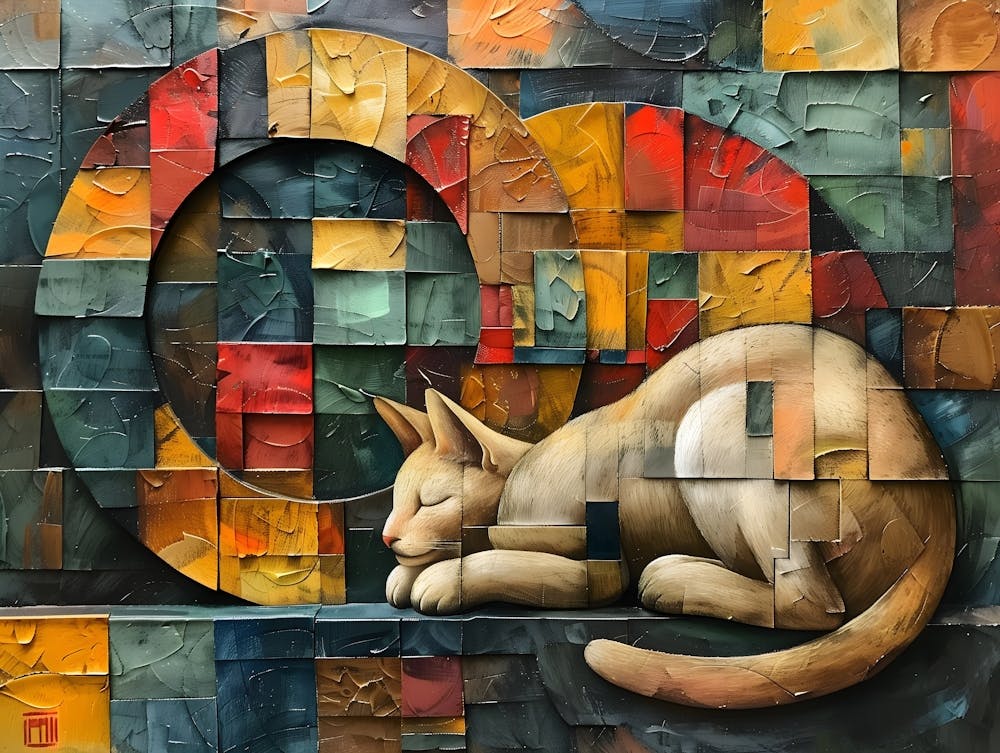 Cat Sleeping, Cubism