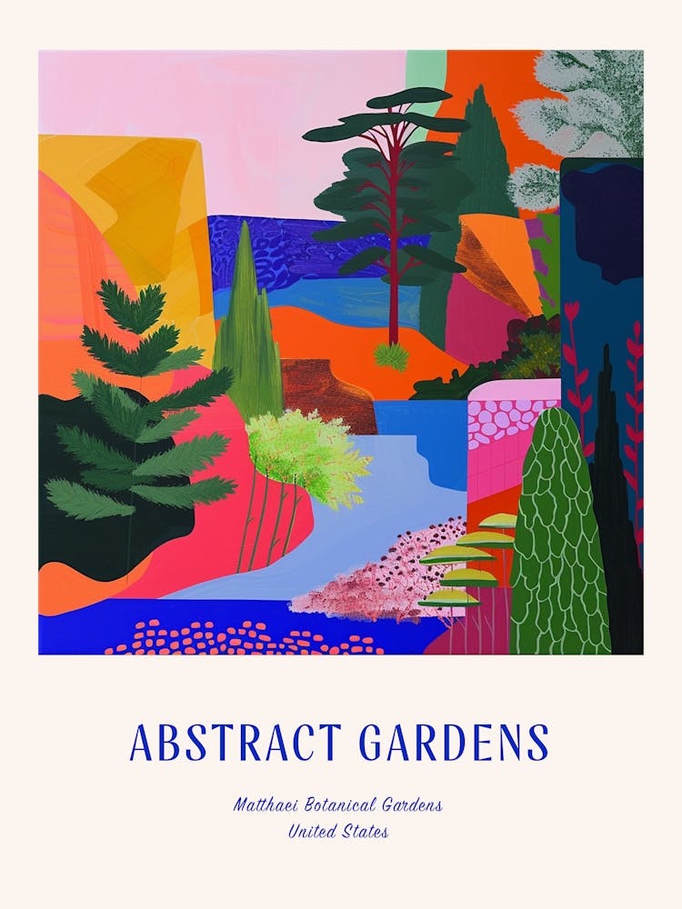 Colourful Gardens Matthaei Botanical Gardens Usa 1 Blue Poster