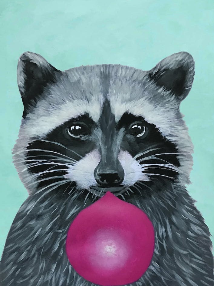 Raccoon With Bubblegum