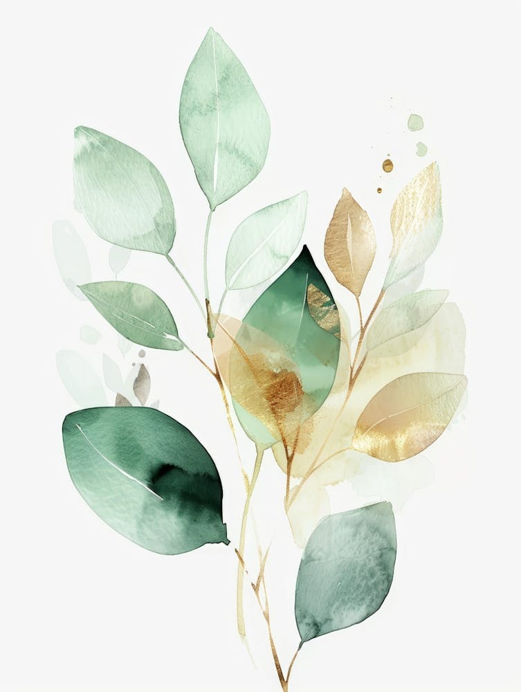 Watercolor Leaves Canvas Print