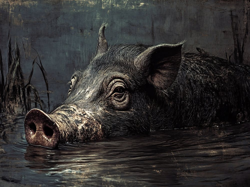 Pig In Water 1
