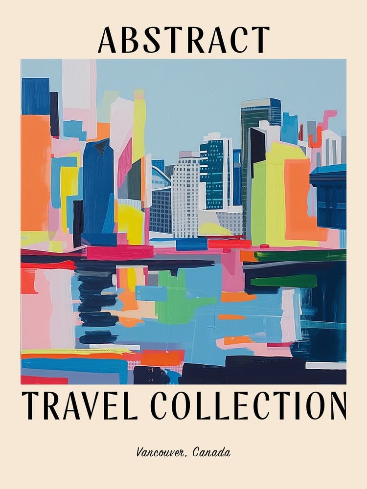 Abstract Travel Collection Poster Vancouver Canada 2