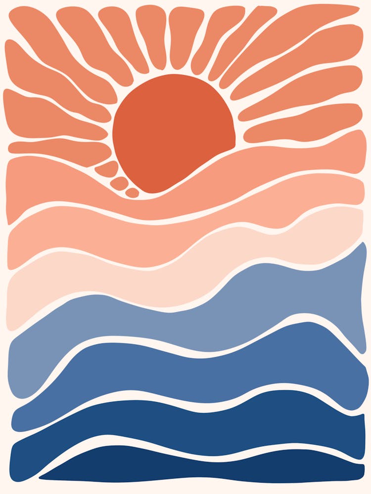 Sunrise Over The Ocean with warm colors