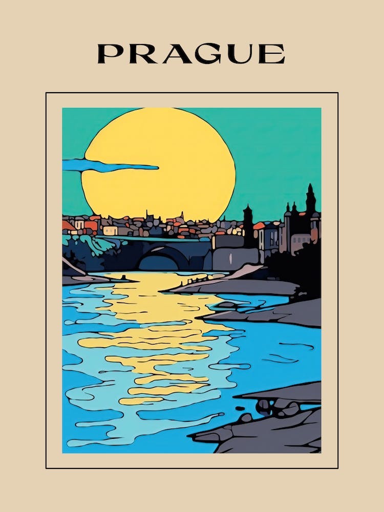 Minimal Design Style Of Prague, Czech Republic2 Poster