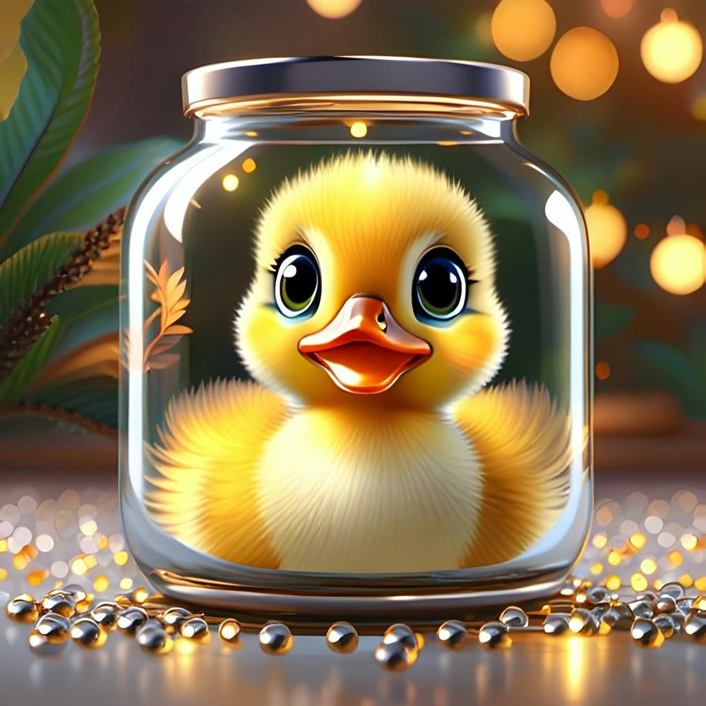 Duck In A Glass Jar 1