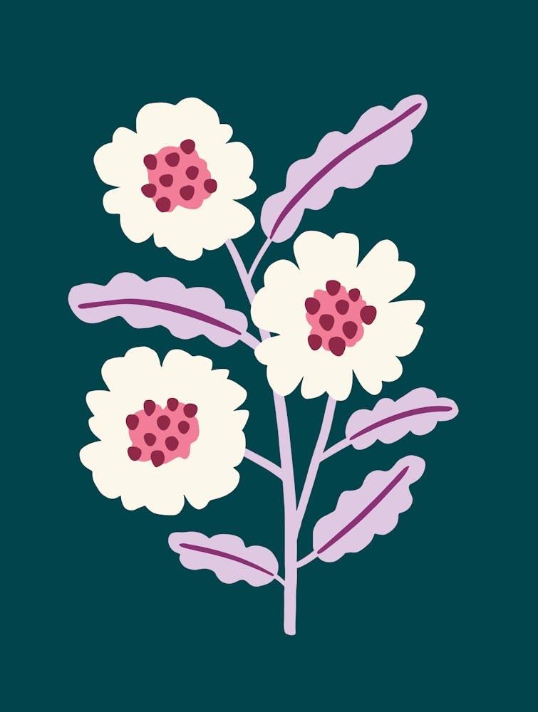 Flowers Bouquet On A Green Background Simple