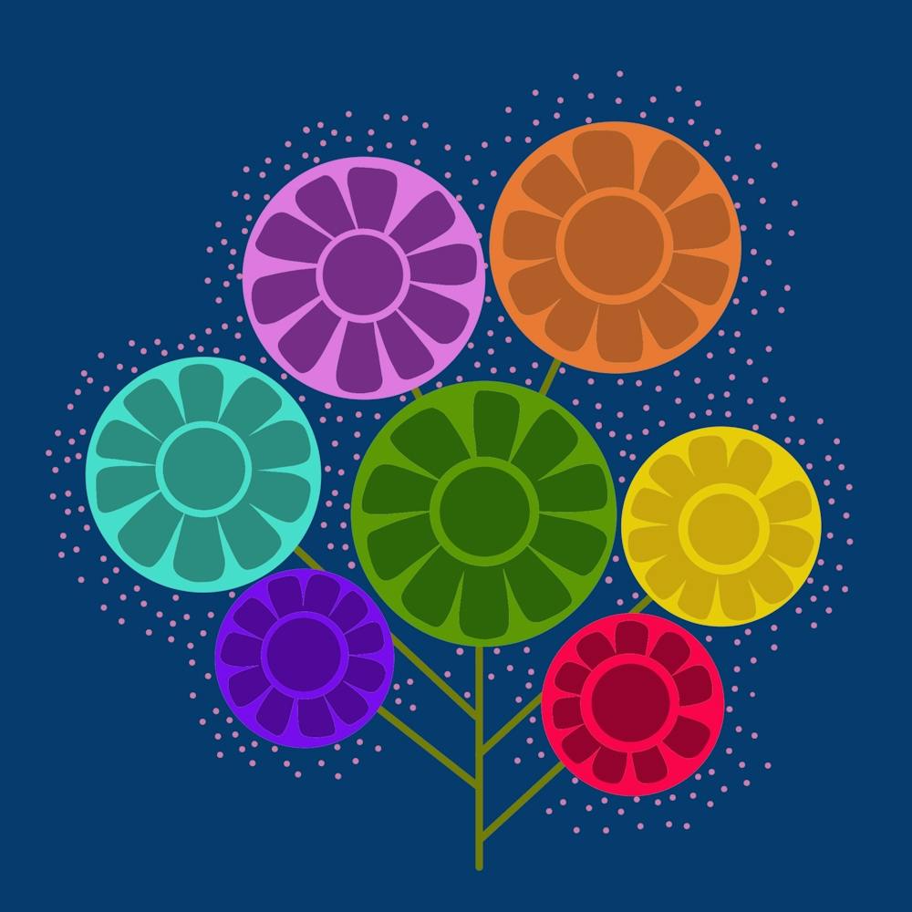 Mehrfarbige Blumen
