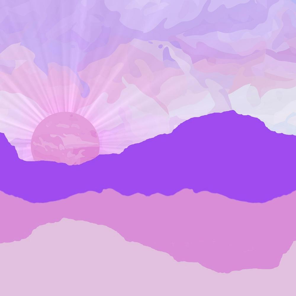 Sunset Over Mountains