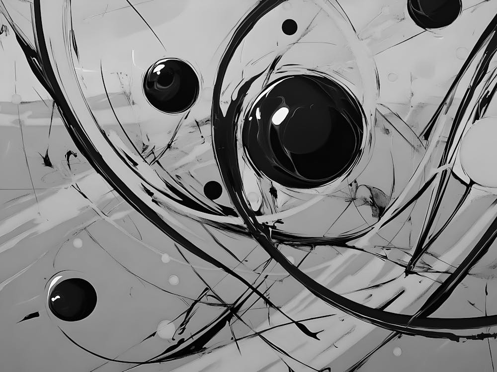 Abstract Black And White Painting 37