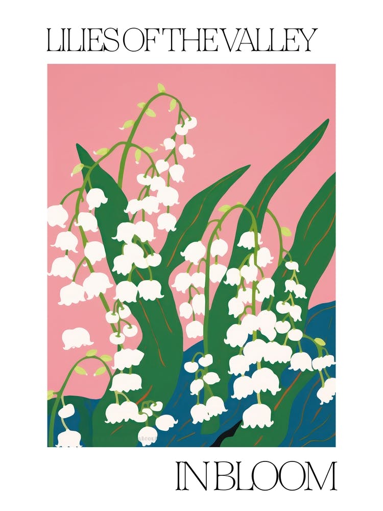 Lilies Of The Valley In Bloom Flowers Bold Illustration 1