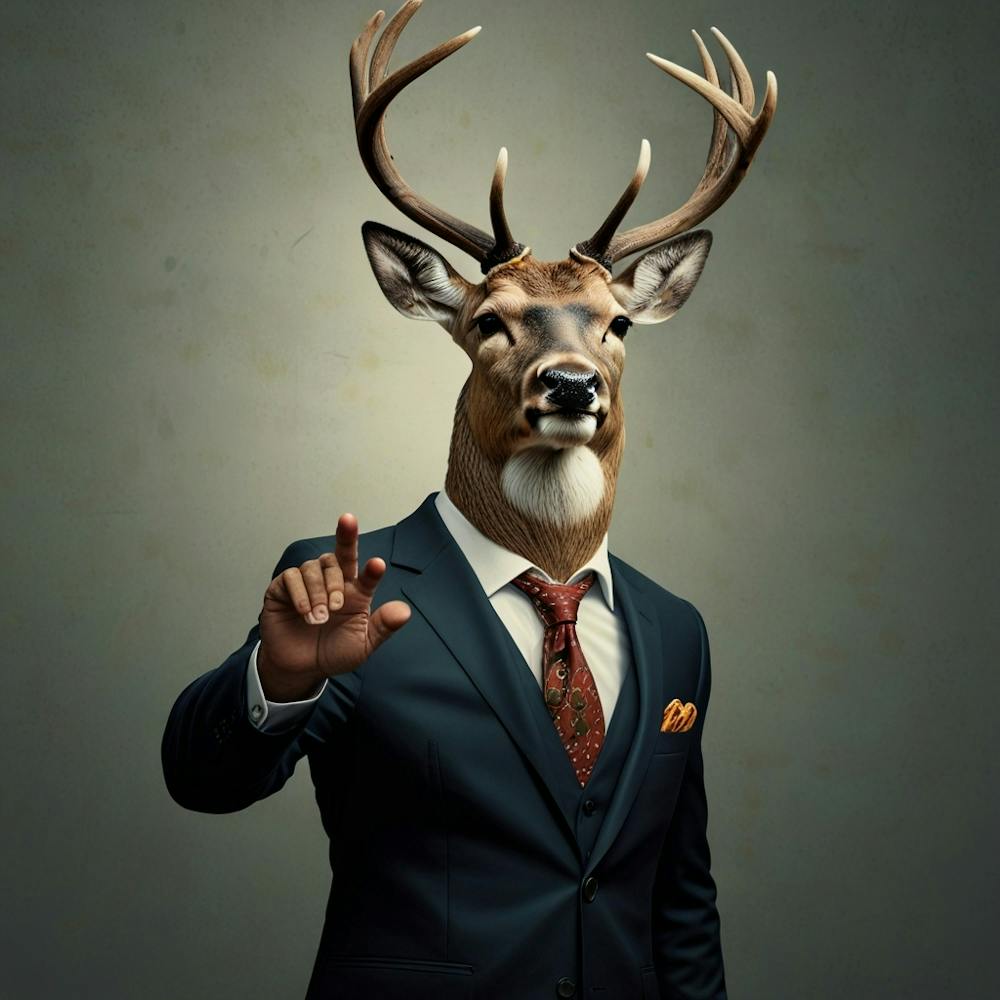 Businessman Dressed As A Deer