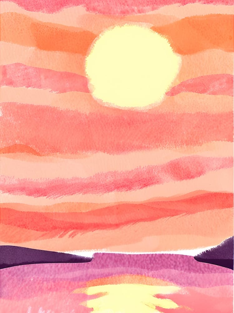 Sunset Watercolor Painting 2