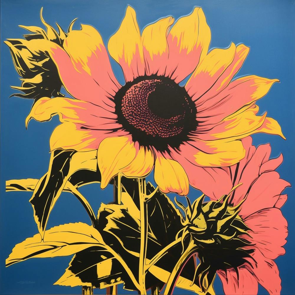 Sunflower 2 Pop Art Illustration Square