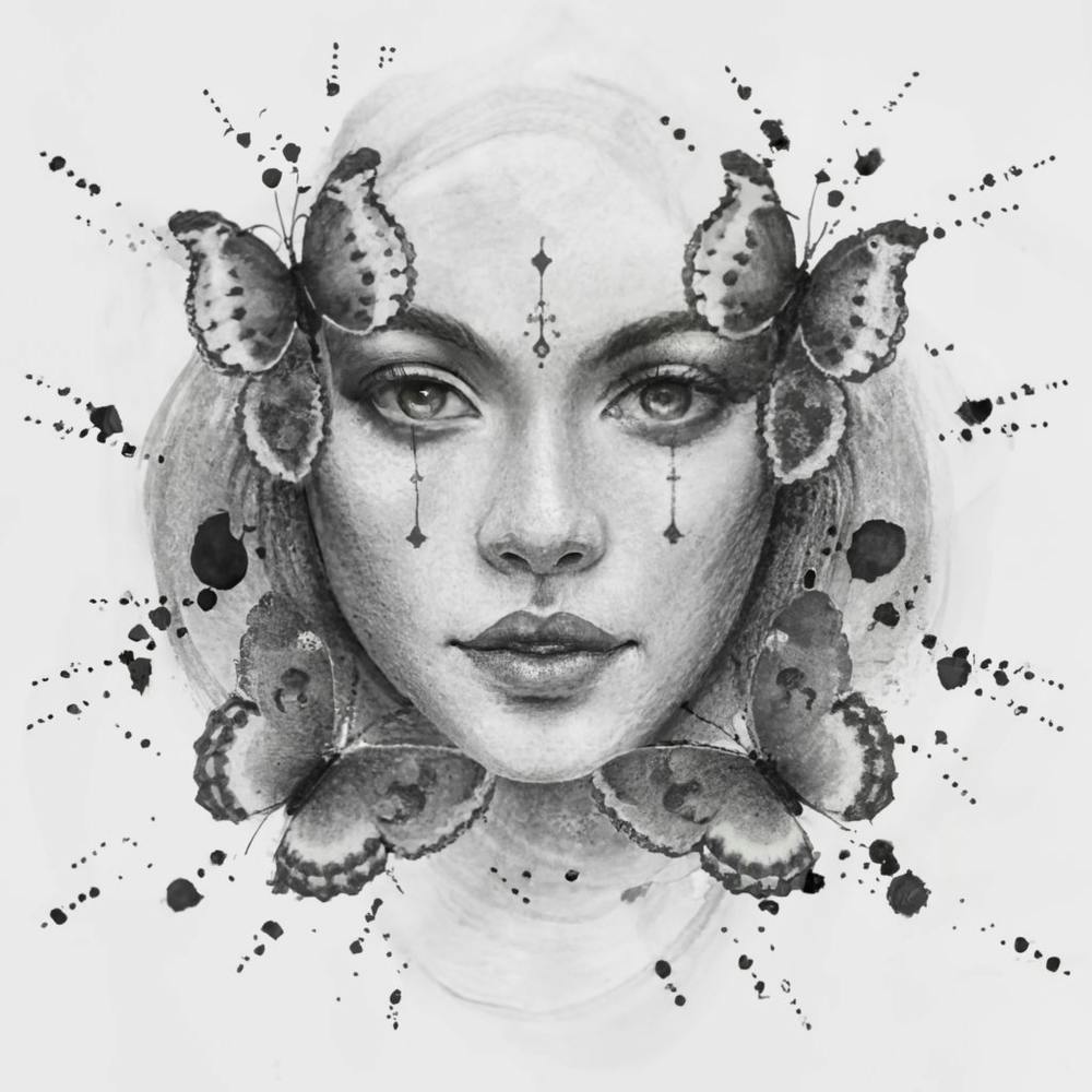 Black And White Butterfly Painting