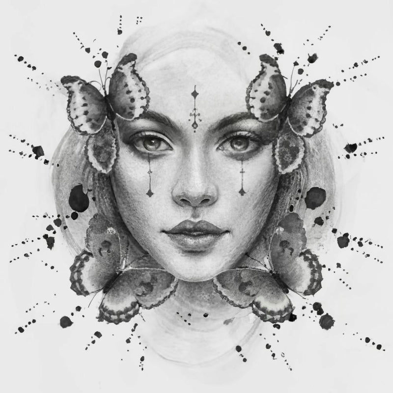 Black And White Butterfly Painting