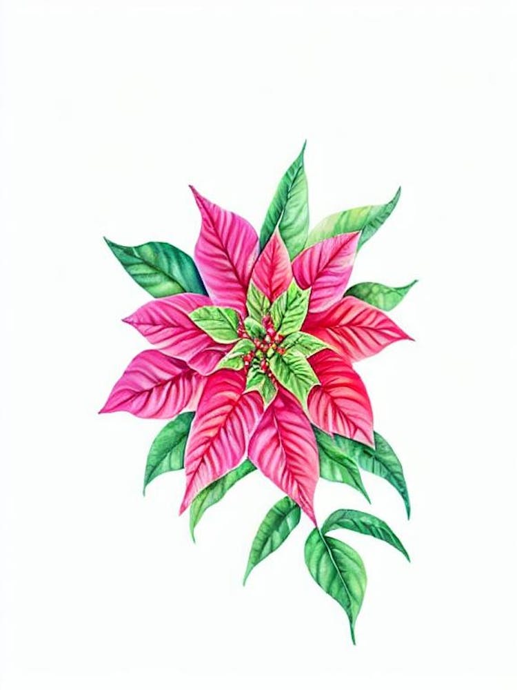 Poinsettia 2 Watercolour Flower