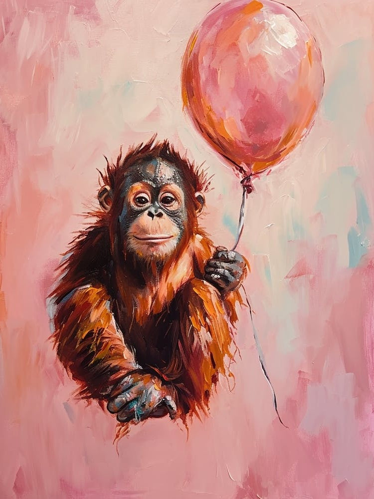 Cute Orangutan 4 With Balloon