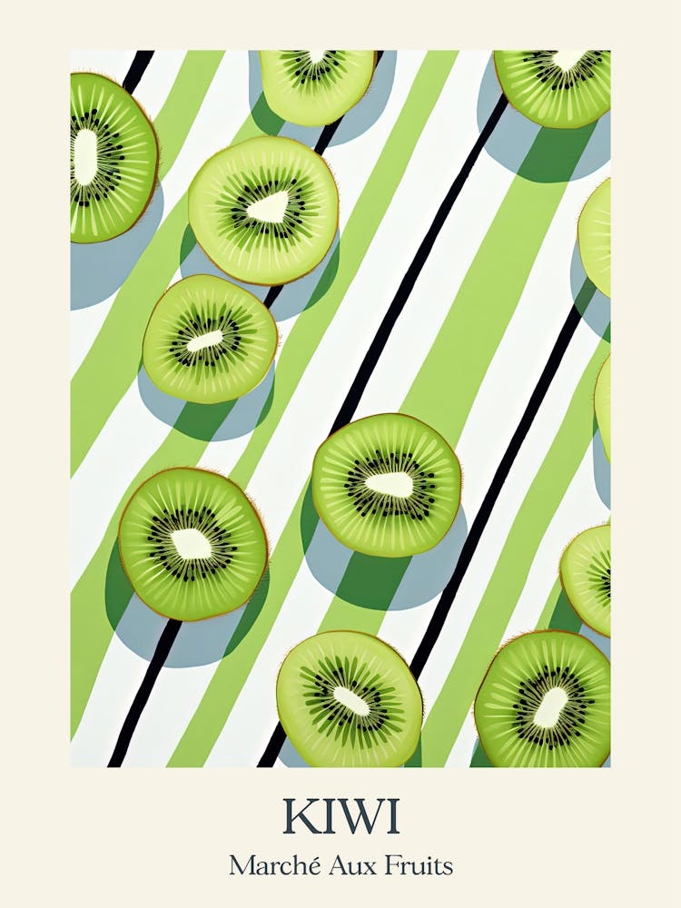 Marche Aux Fruits Kiwi Fruit Summer Illustration 4