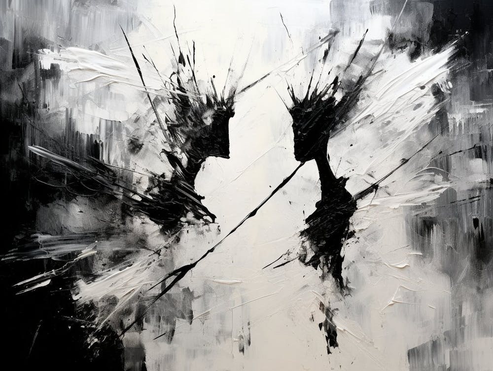 Conflict Abstract Black And White 7