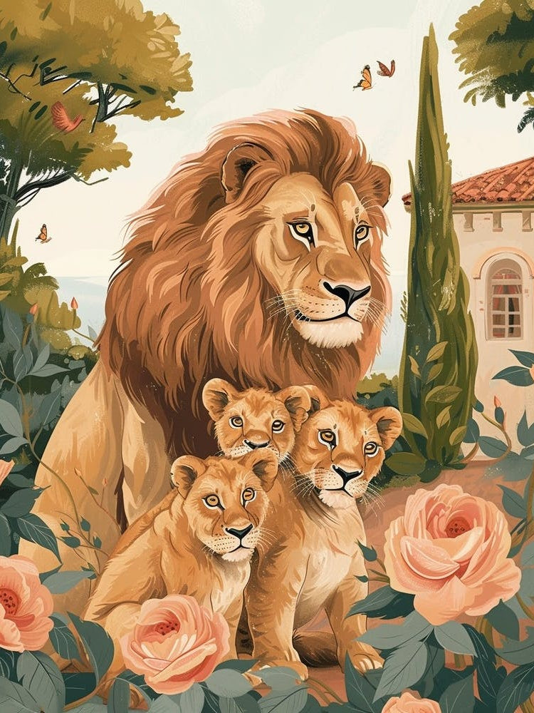 Barbary Lion Family Bonding Illutration 4