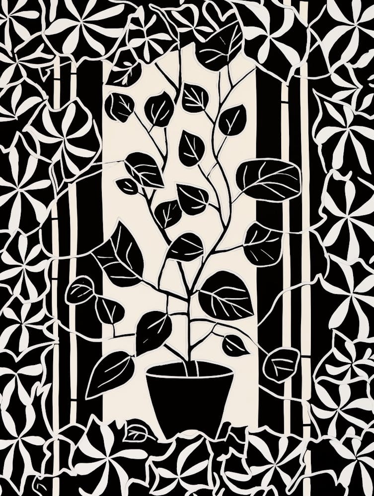 B&W Plant Illustration Hoya 5