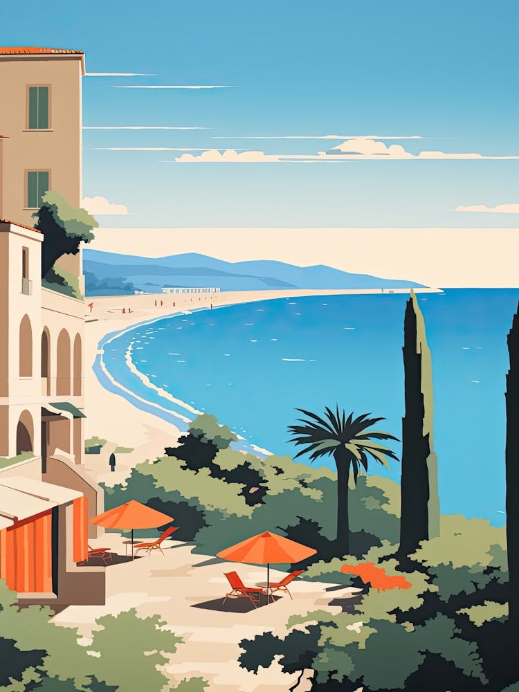 French Riviera, France, Bold Outlines 1