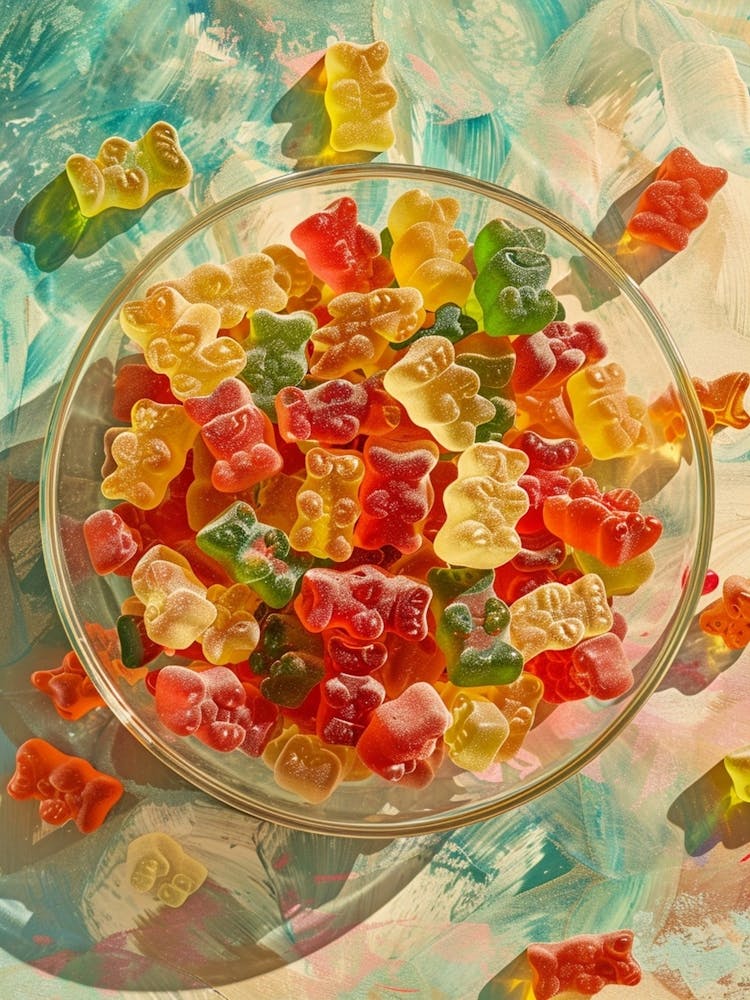 Vintage Gummy Bears Retro Collage 2