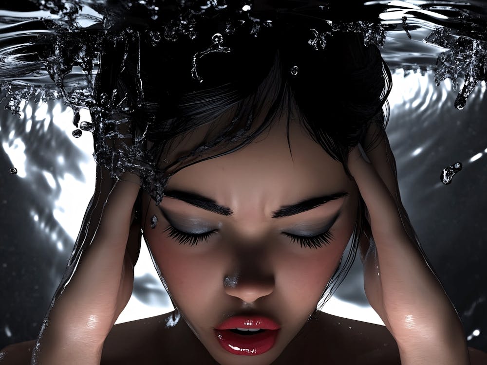 Femme sous l'eau