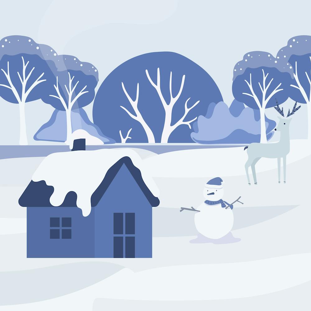 Snowy days in a small town