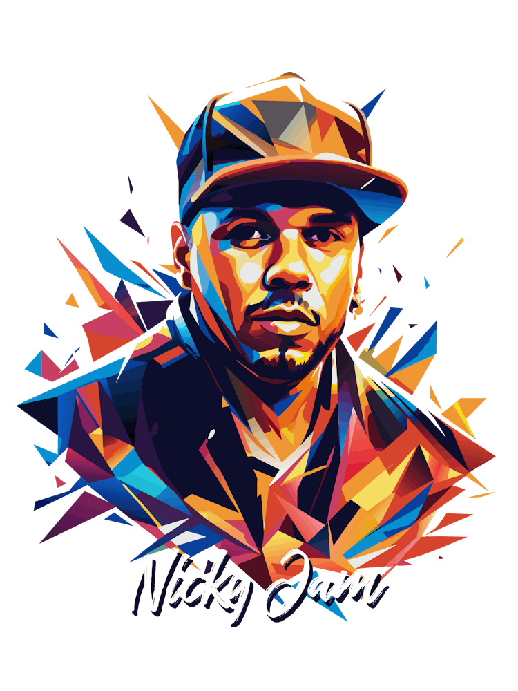 Nicky Jam 02 Portrait Music Icon Style WPAP Pop Art
