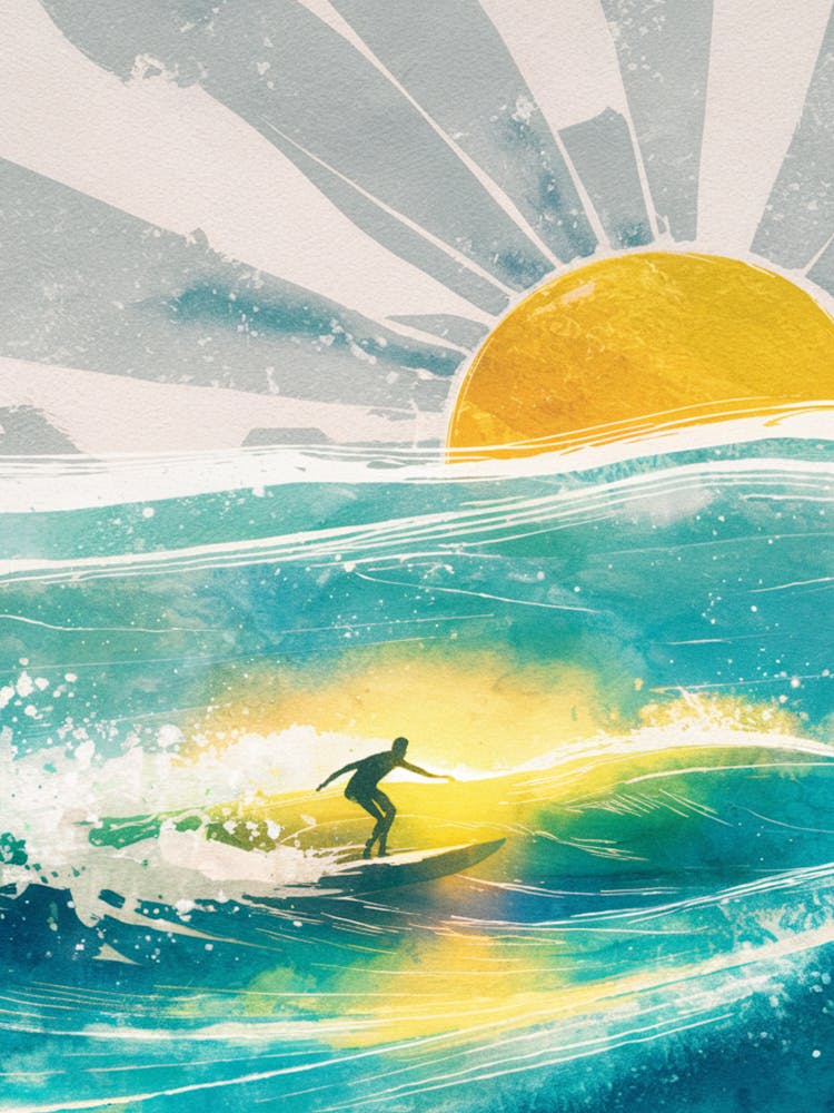 Surfer In The Sun