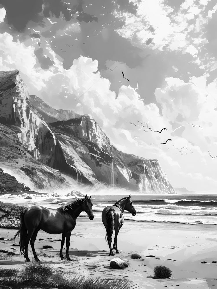 Horses On The Beach
