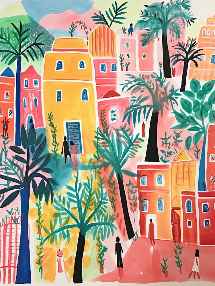New Delhi, Dreamy Storybook Illustration 1