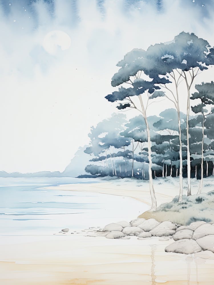 Watercolour Of Hyams Beach   New South Wales Australia 2