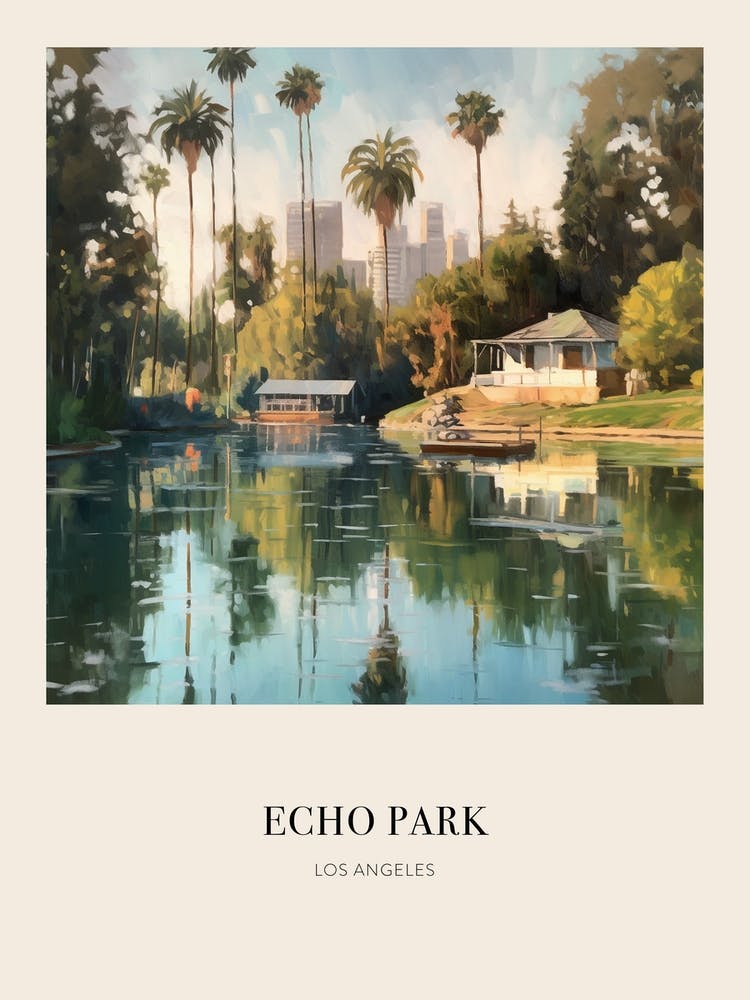Echo Park Los Angeles United States 3 Vintage Cezanne Inspired Poster