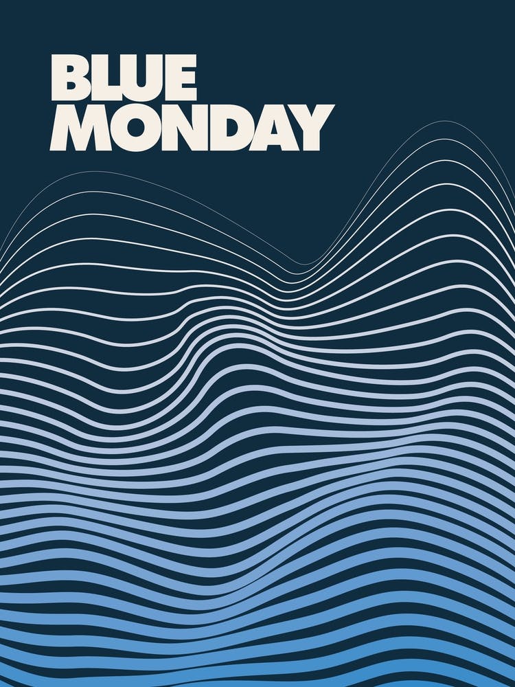 Blue Monday, Music Print (Dark Blue)