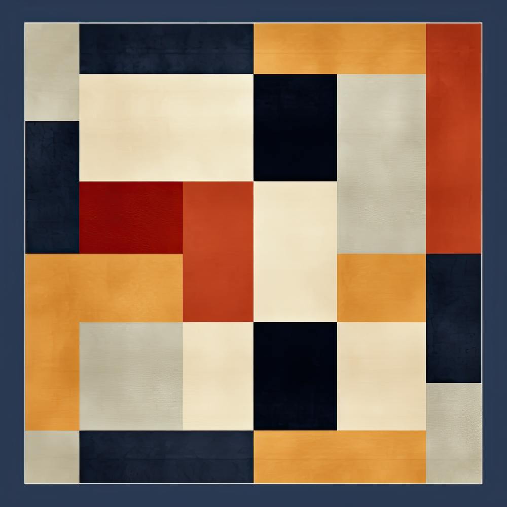 Abstract Geometric Nostalgia: Mid Century Squares Patterns