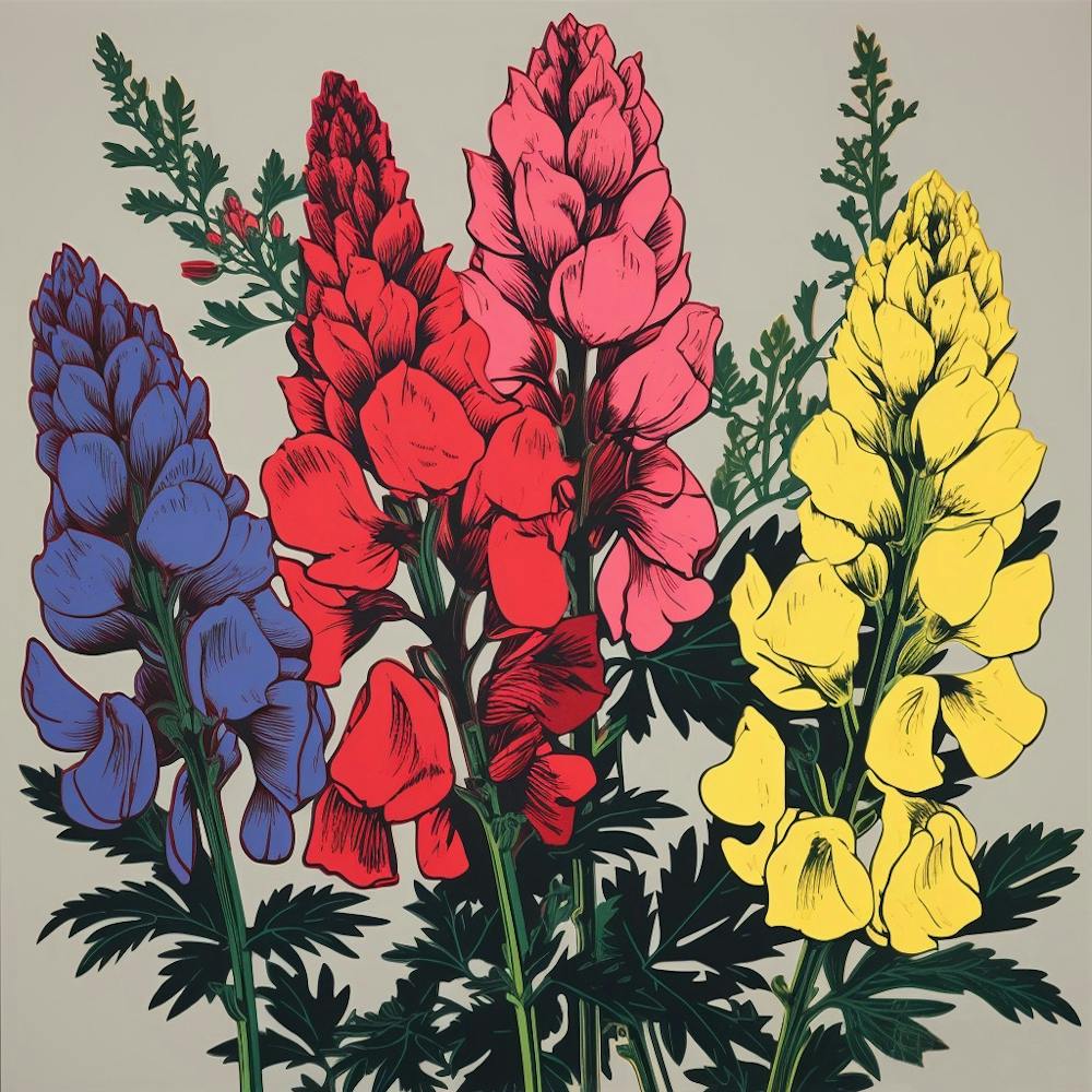 Aconitum 1 Pop Art Illustration Square