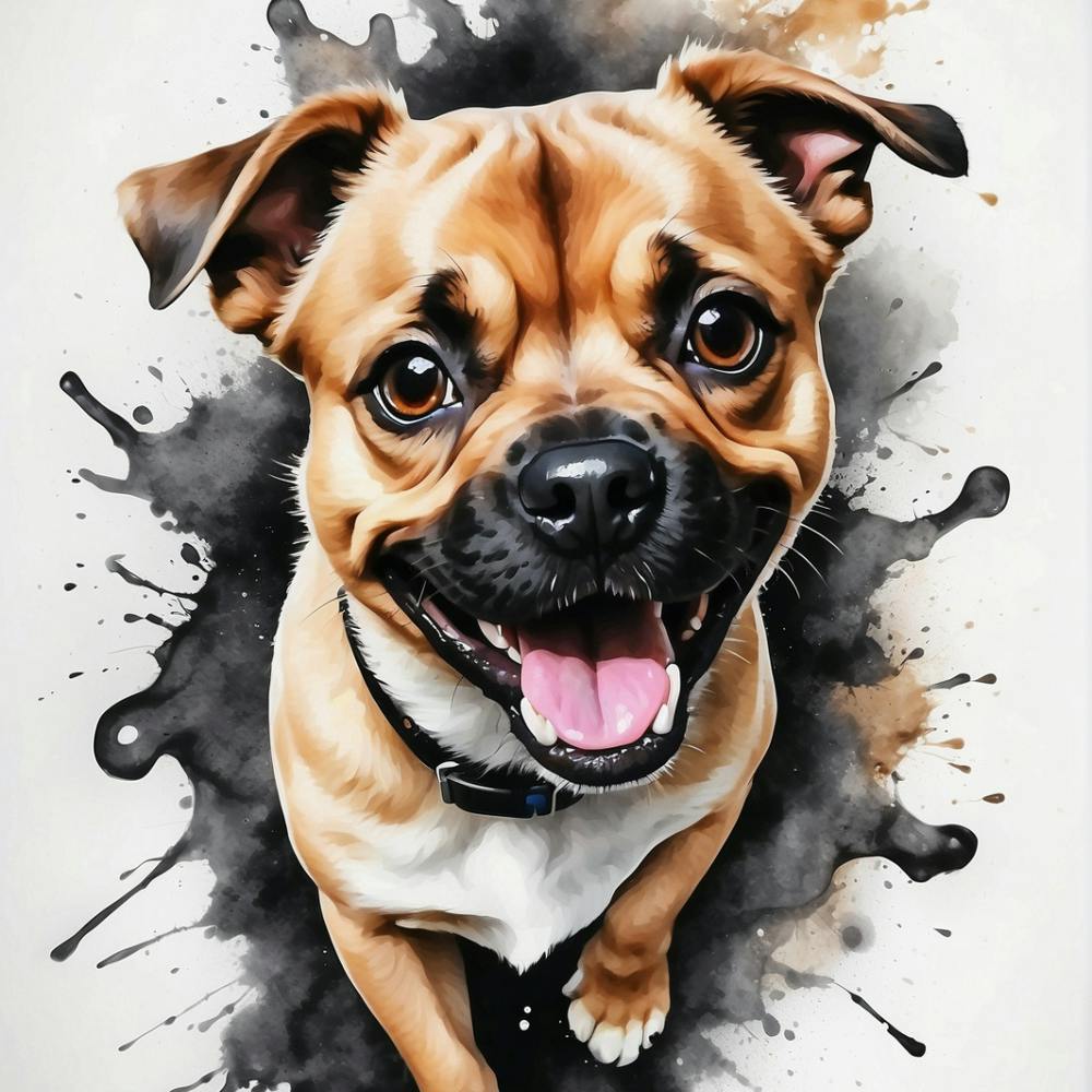 Watercolor Dog Painting