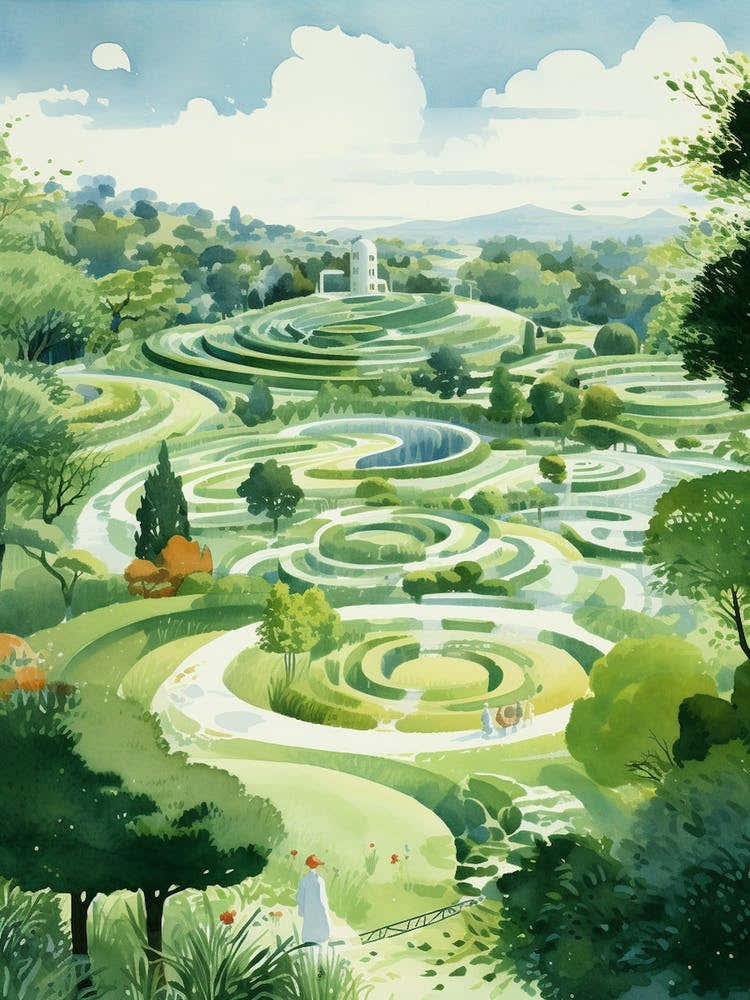 Garden Of Cosmic Speculation United Kingdom Watercolour 3