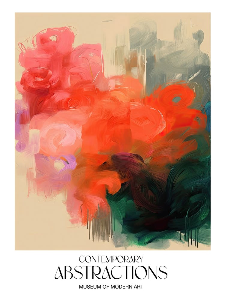 Brush Stroke Flowers Abstract 8 Exhibition Poster