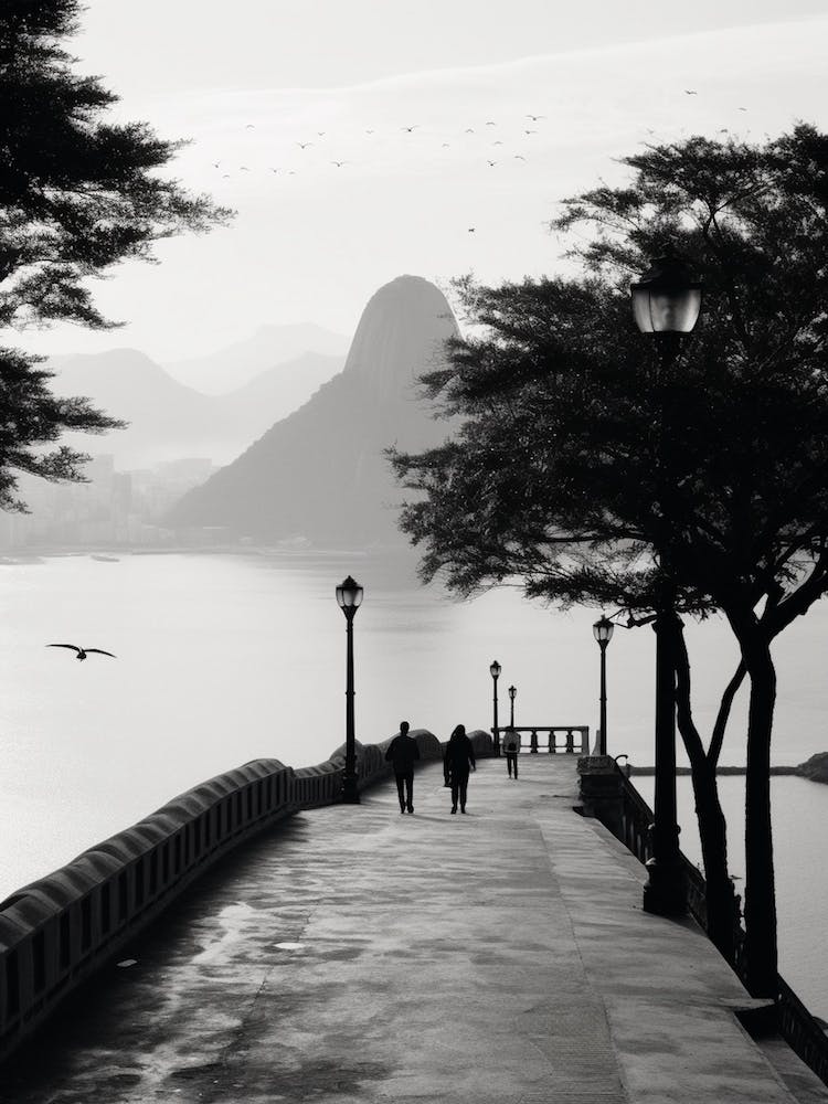Rio De Janeiro, Black And White Analogue Photograph 4