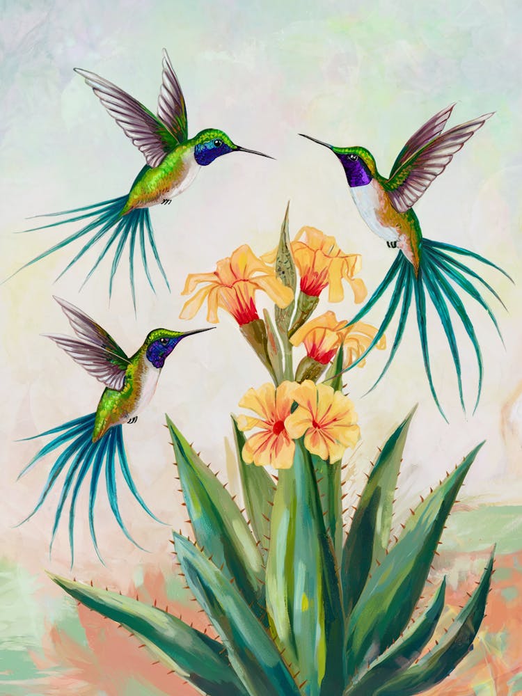Hummingbird Harmony
Three vibrant hummingbirds hover around bright flowers, bringing energy and serenity.
Ideal for a living room or bedroom, adding a fresh, nature-inspired touch.