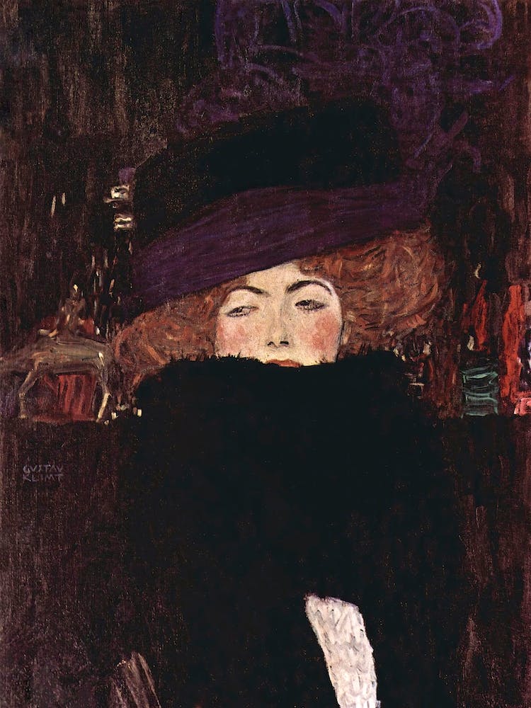 Dame Mit Hut Und Federboa (1909), Gustav Klimt