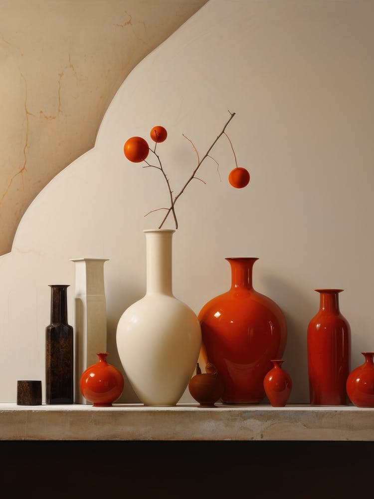 Vases On A Shelf