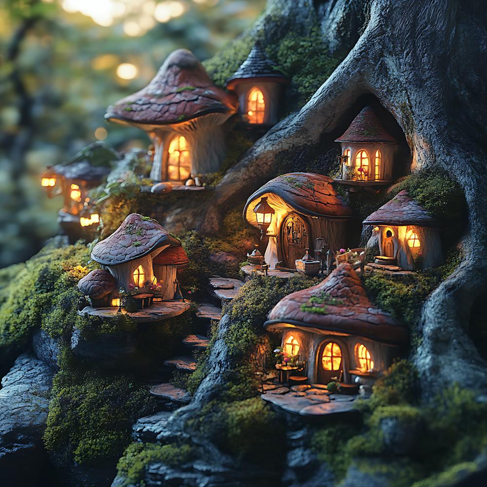 Fantasy Fairy Village Twilight Scene 2
