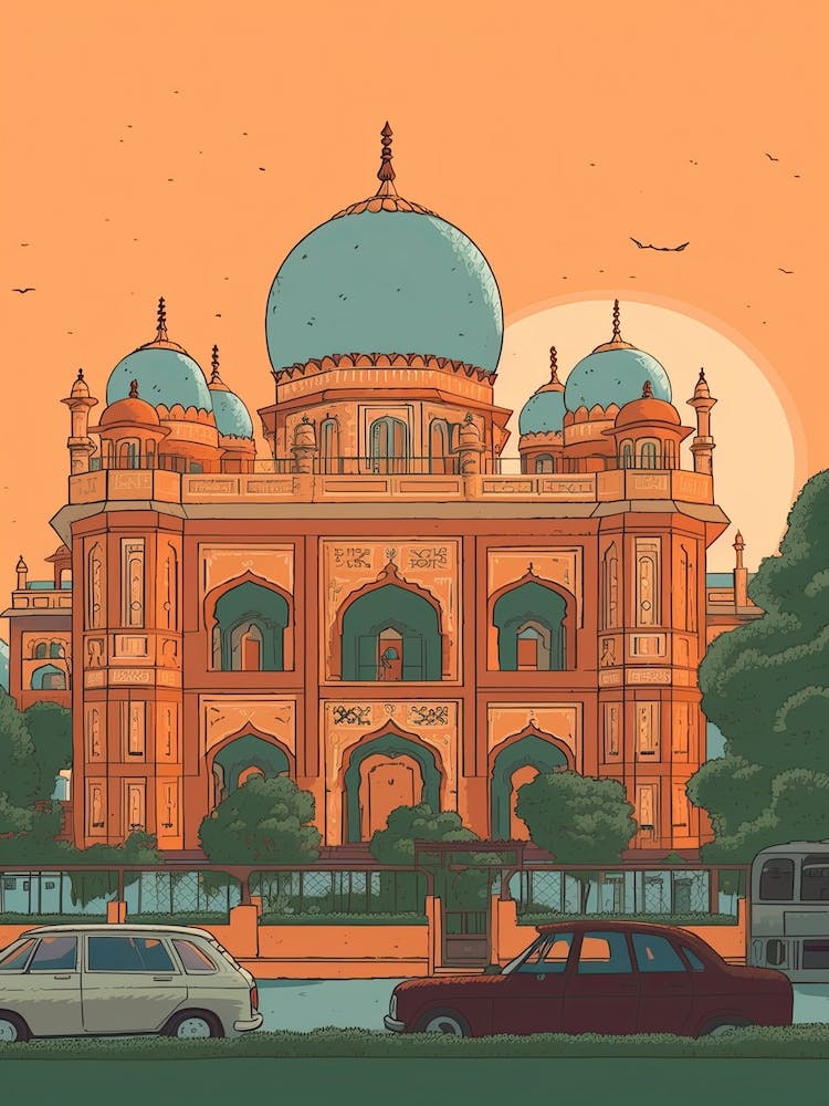 Delhi India Travel Illustration 2