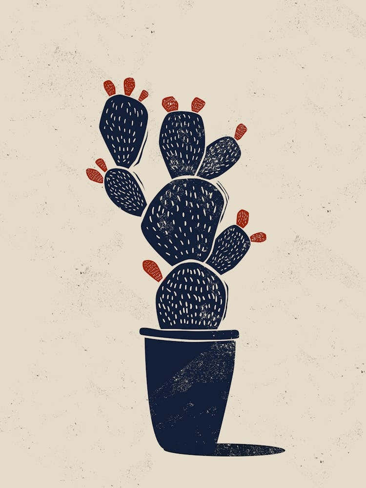 Cactus Linocut